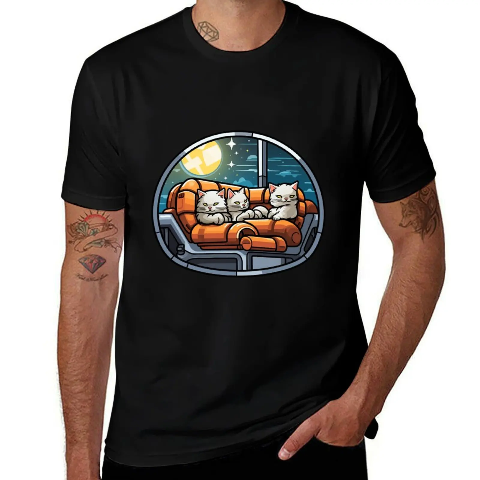 

Cat Astronauts - Celestial Dreamers T-Shirt new edition vintage clothes custom shirt shirts graphic tee men