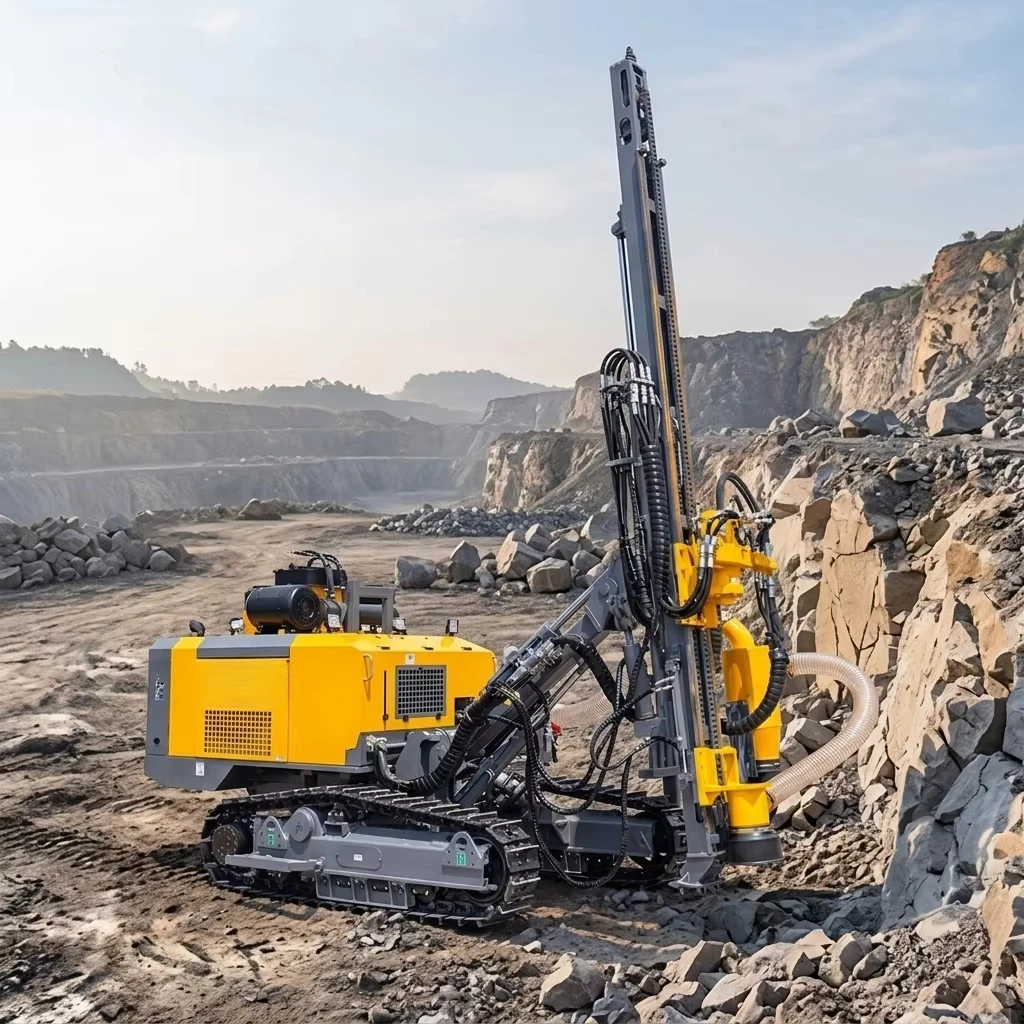 Crawler DTH Drilling Rig Hydraulic Rock Drill Machine For Mining Quarry Water Well High Efficiency Portable Heavy Duty