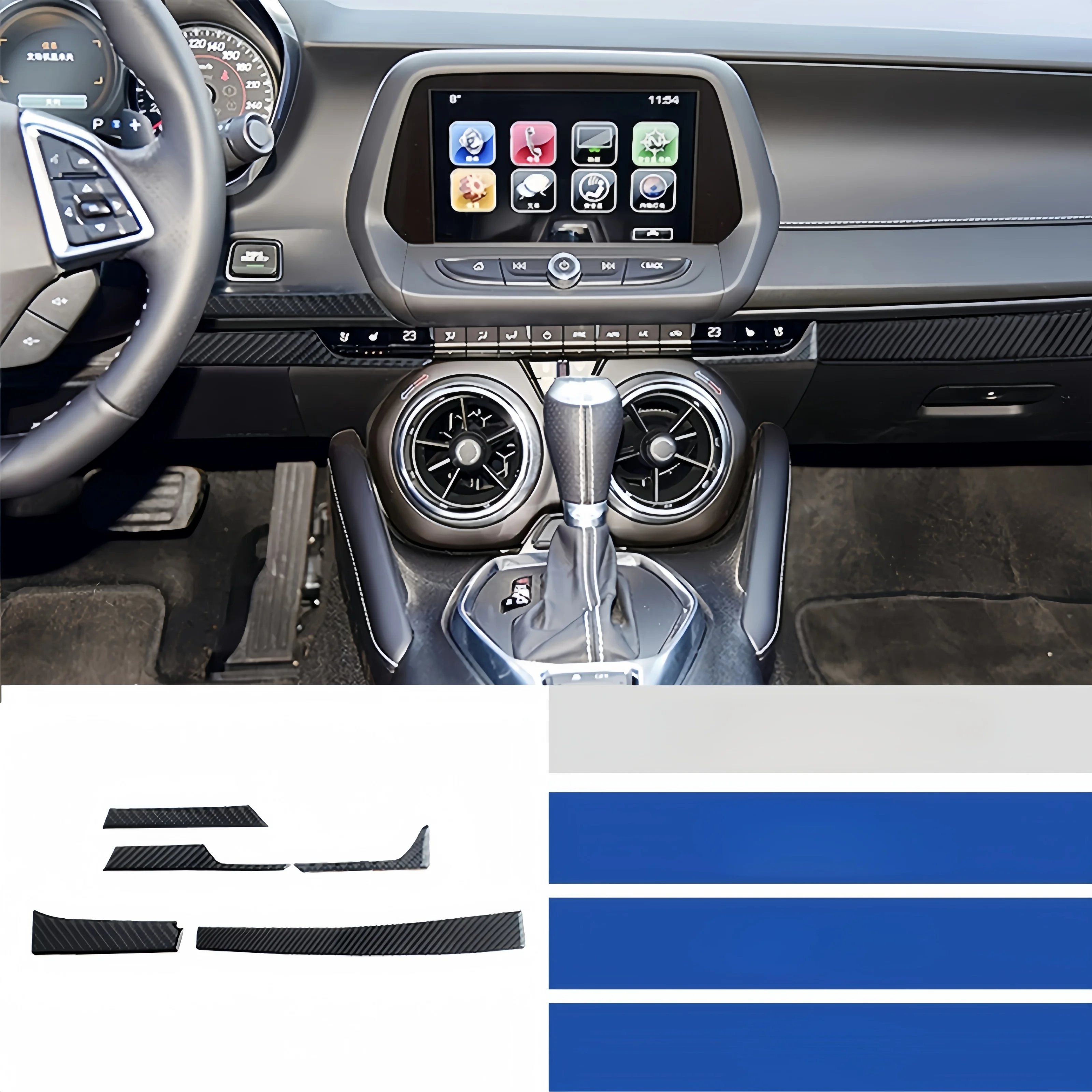 

For Chevrolet Camaro 2017-2022 Car Accessories Carbon Fiber Interior Auto Instrument Console Decorative Strip Trim Cover Sticker