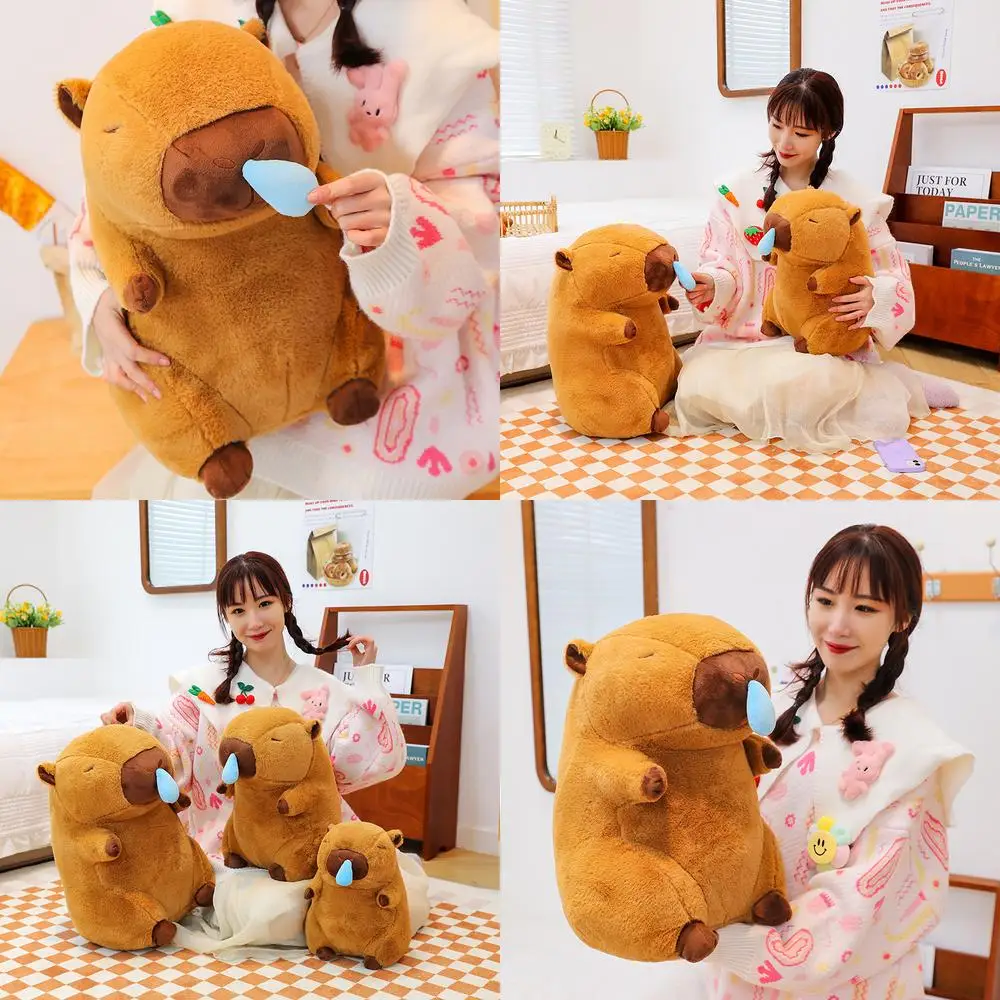 

Kawaii Capybara Plush Toy Cute Stuffed Animal with Runny Nose for Kids Birthday Gift Soft Cuddly Pillow Buddy for Bedtime