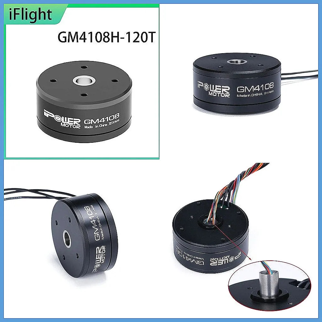 

iFlight GM4108H Gimbal Brushless Motor, 8mm Hollow Shaft for Lidar Pod & UAV Turntable, 120T