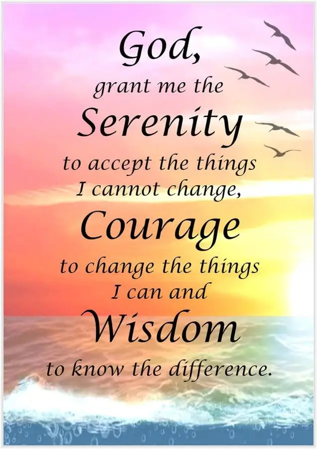 Metal Tin Sign For Gifts Serenity Prayer Inspirational Wall Art Decor Aluminum Yard Signs Cafe Bar Bedroom Home or Beach Hou