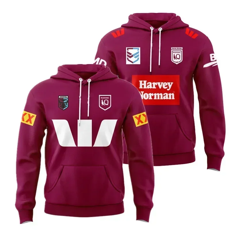 

Customization 2024 Queensland Maroons State Of Origin Hoodie Hat Home / Away Rugby Jersey - Mens Size: S-5XL （Print Name Number）