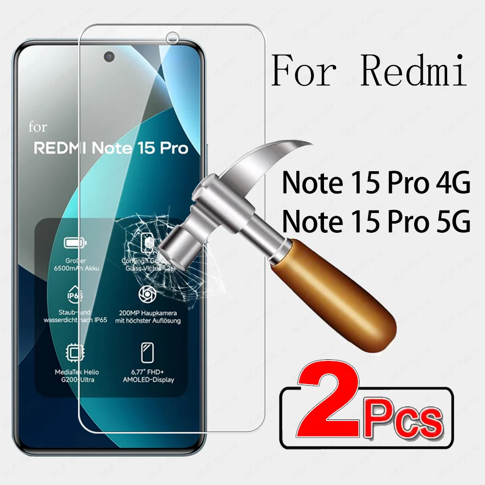 

2Pcs Safety Glass For Xiaomi Redmi Note 15 Pro 4G Protective Glass Redmy Note15Pro Note15 Pro 15Pro 5G Global Screen Protector