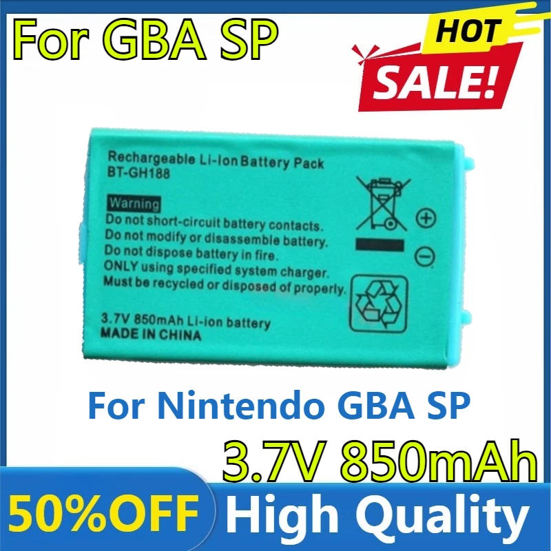 

New for Nintendo GBA SP GBASP Gameboy Advance SP High Quality Replaceable 3.7V 850mAh Battery