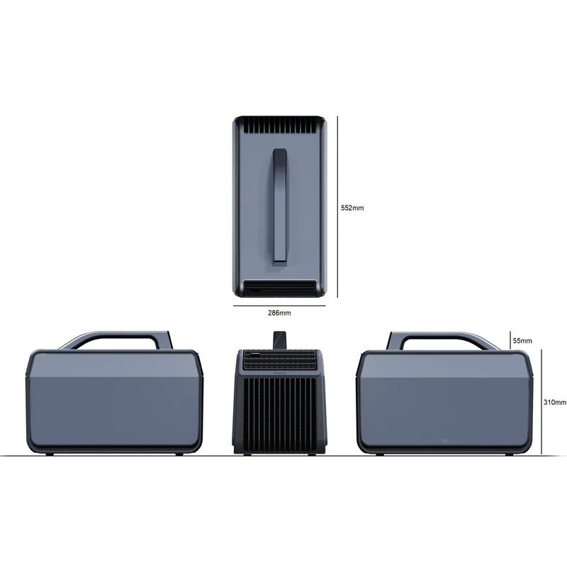 1600W Portable Mini Air Conditioner 5500 BTU Outdoor 12V-48V Inverter without Solar - Compact AC for RVs And Camping