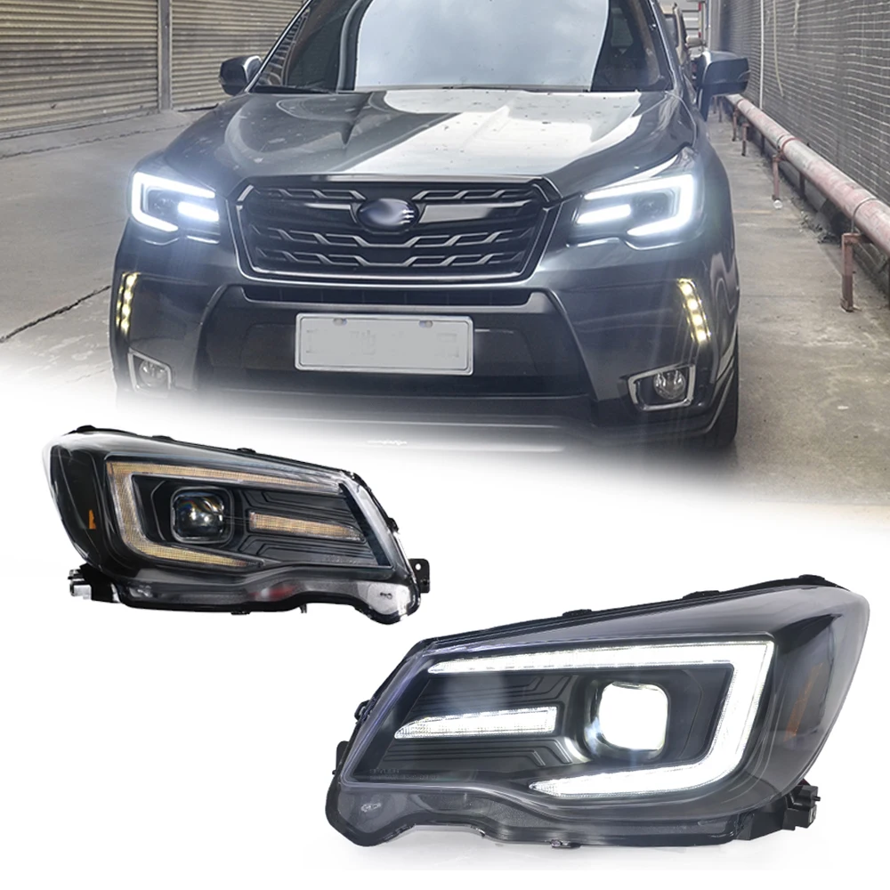 LED HeadLights for Subaru Forester 13-17 E-mark upgrade led DRL Car head lamp Assembly Signal Auto Accessories Modified Lamp