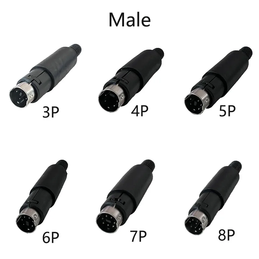 Mini DIN Plug 3/4/5/6/7/8 PIN Chassis Cable Mount Male Female Socket 3-8Pin Welding Wire S Terminal Mini PS2 Male Connector