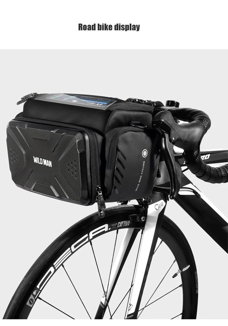 WILD MAN BBG071 Fahrrad Lenkertasche EVA Hartschale Regenschutz Aufbewahrung kleiner Zubehörteile – Detail 18