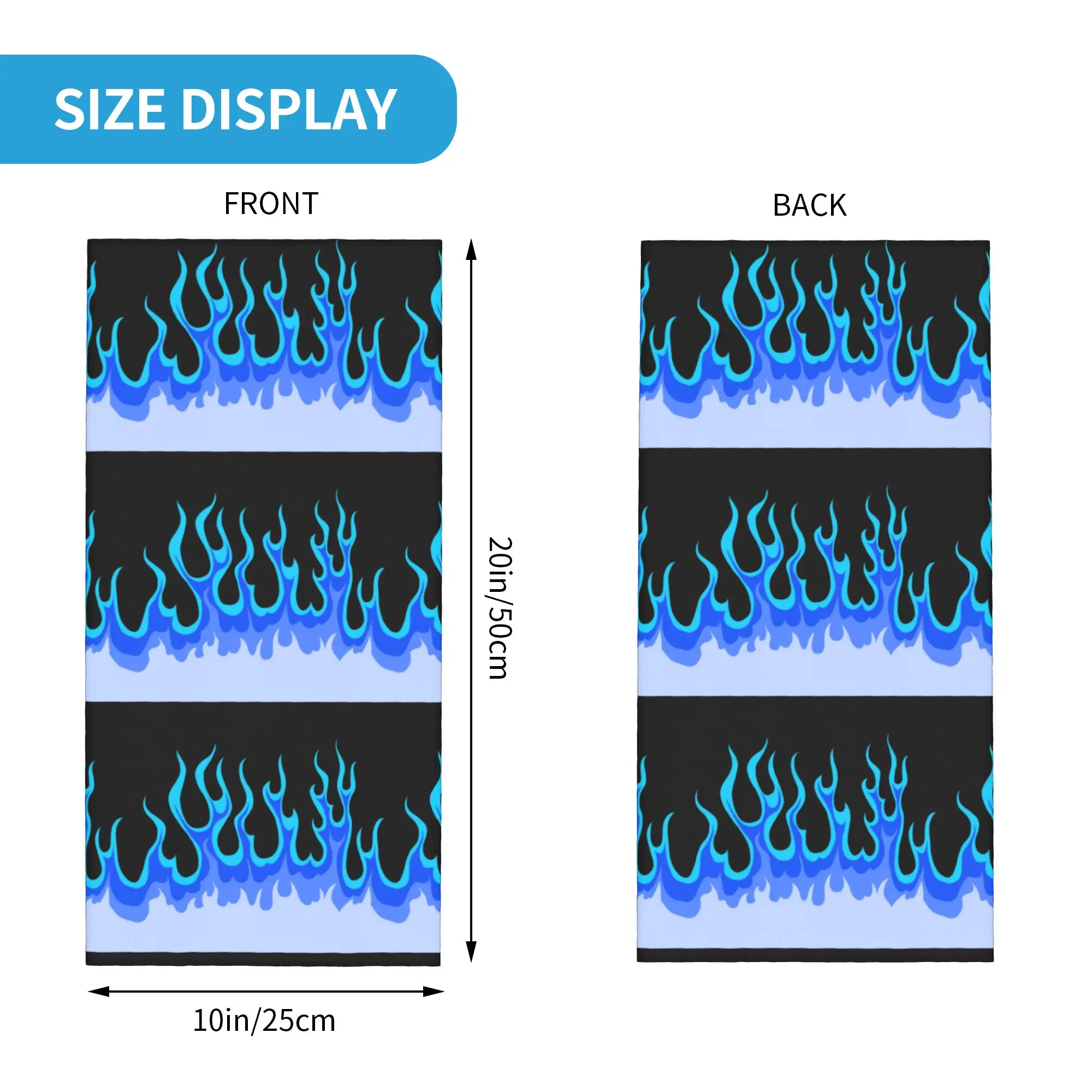 Custom Blue Hot Fire Racing Flames Bandana Neck Gaiter for Hiking Hunting Women Men Wrap Scarf  Balaclava Warmer