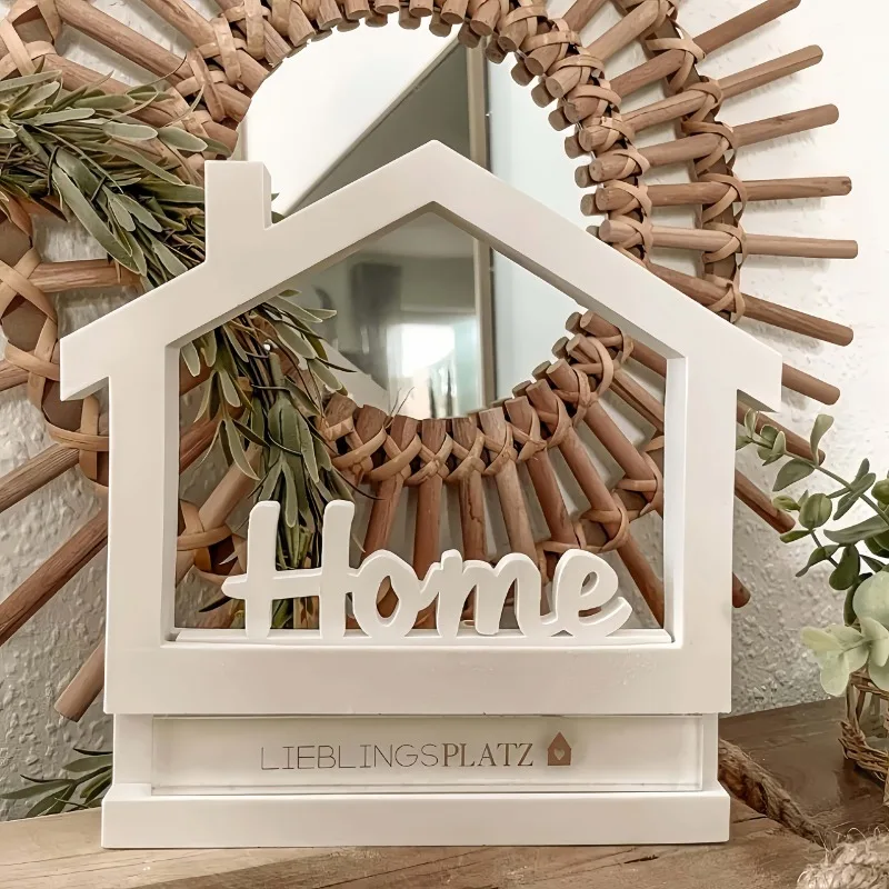 

House Frame Ornament with Chimney Silicone Mold DIY Gypsum Concrete Home Decoration Plug Pendant Resin Mold Handicraft Casting