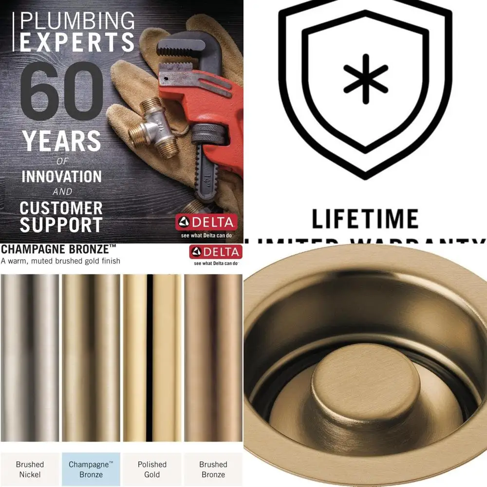 

Champagne Bronze Kitchen Faucet with Flange Stopper, 4.50 x 4.50 x 4.50, 72030 CZ Model