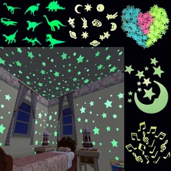 Luminous Wall Stickers Star Dinosaur Cosmic Notes Room Decoration Stickers Cartoon Cute Background Wall Creative Dressing up TMZ