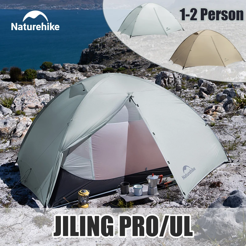 

Палатка Naturehike JILING PRO/UL 15D 20D из нейлона, ультралегкая, для кемпинга, походов, водонепроницаемая, на 1-2 человека, 4 сезона