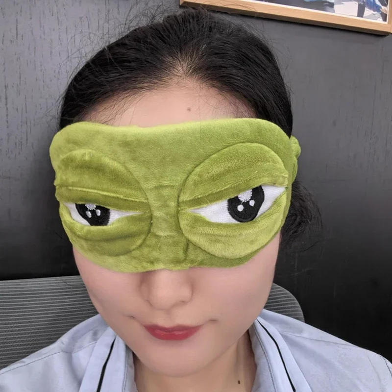 Hot 3D Sad Frog Sleep Mask Natural Sleeping Eyeshade Cover Shade Eye Patch Women Men Soft Portable Blindfold Travel Eyepatch