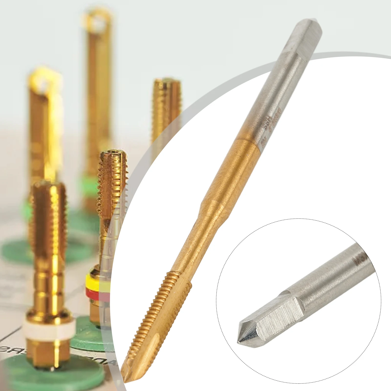 M2-M12 صنبور لولبي متري مع لقمة مثقاب لولبية مستقيمة مطلية بـ HSS عالية الجودة للاستخدام المتين والفعال