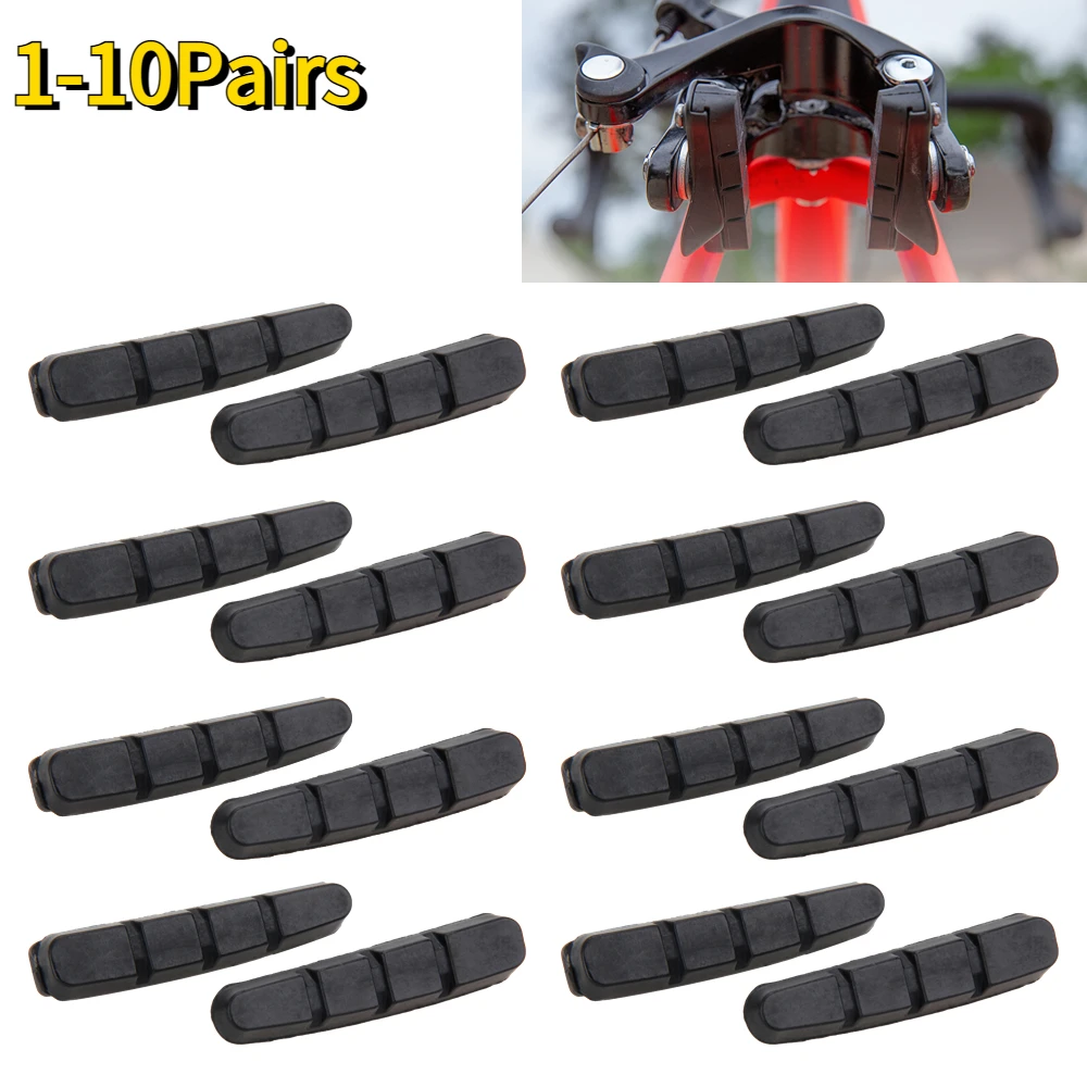 

1-10Pair Road Bike Brake Pads Shoes for Alloy Rims Dura Ace Ultegra 105 Cartridge Bicycle Brake Pads Bicycle Brake Tools Part