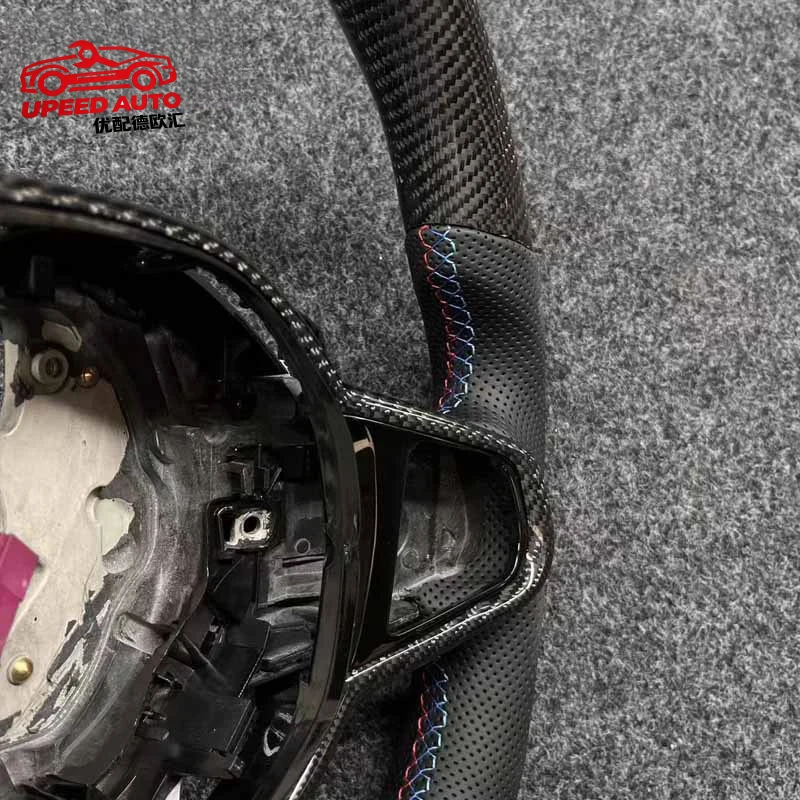 BMCS carbon fiber steering wheel modification and upgrade, original G chassis upgraded with MP paddle shifters for cross-border