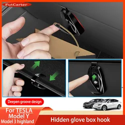 For Tesla Model Y 21-24/Model 3 Highland 2024  Passenger car interior  Featured Creativity New Model Glove Box Hook Accessories