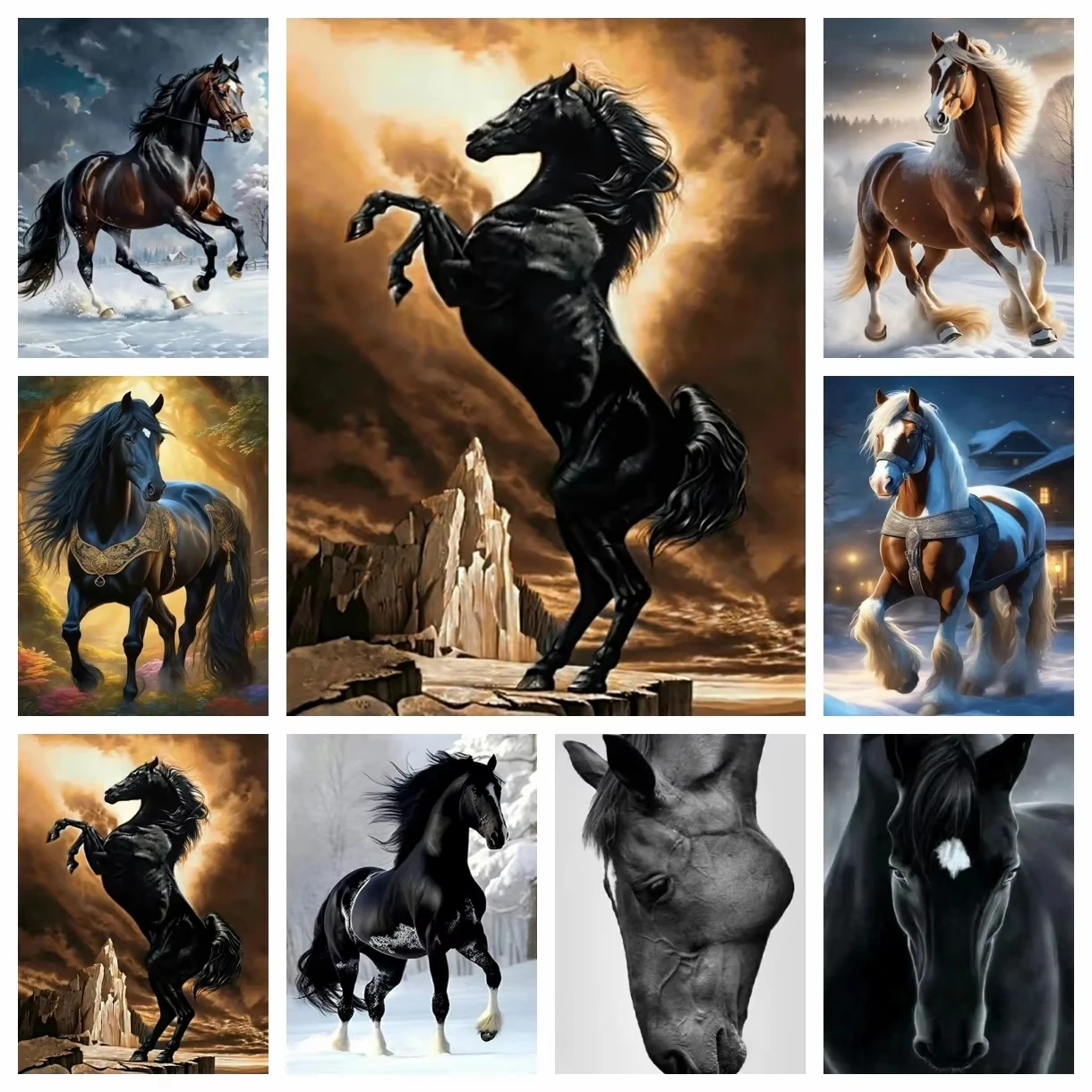 

500/1000/1200/2000PCS Jigsaw Puzzle Beautiful Horse Running In Meadow For Adults Perfect For Quiet Evening Activity