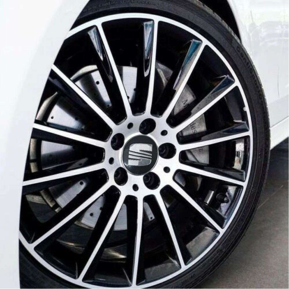 4Pcs Hubcap Cover Set Black 56MM Wheel Hub Cover 5F0601171 for Seat Leon 5F Ibiza