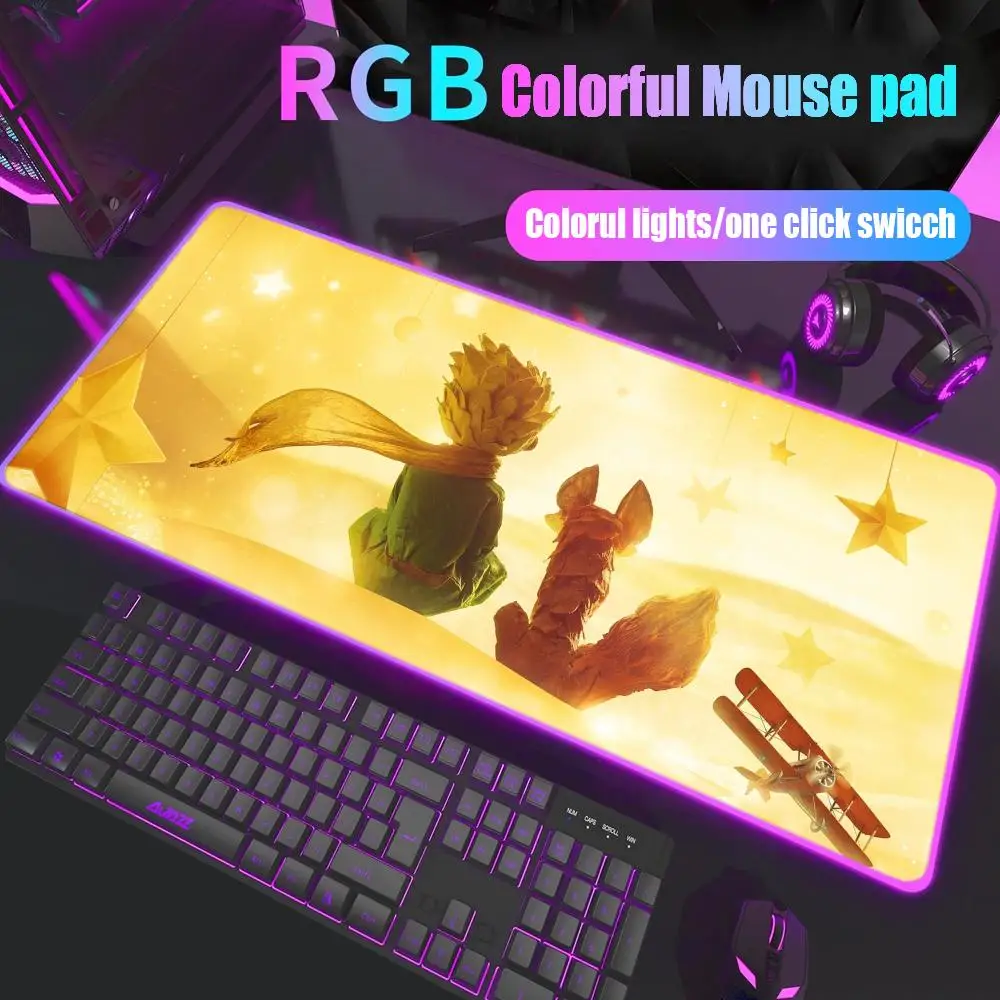 

The Little Prince Mouse Pad Gamer Rgb Desk Mat Back Light Led Mousepad Setup Gaming Accessories Deskmat Big Mousepepad Backlight