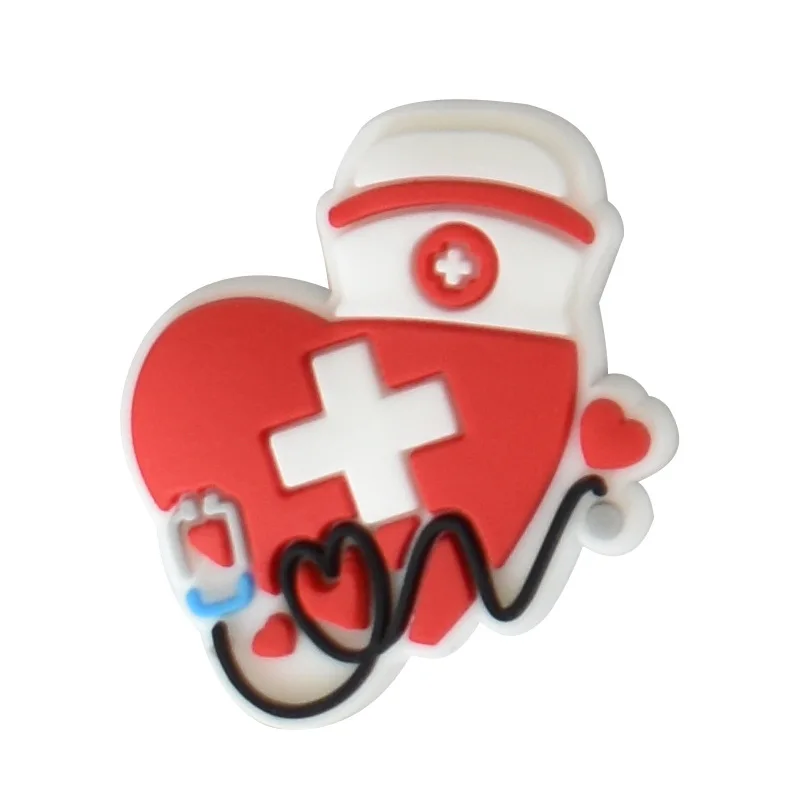 Doctor Nurse Shoe Charms Pin decorazione per Crocs accessori zoccoli Bubble Slides sandali PVC Shoe Decorations accessori