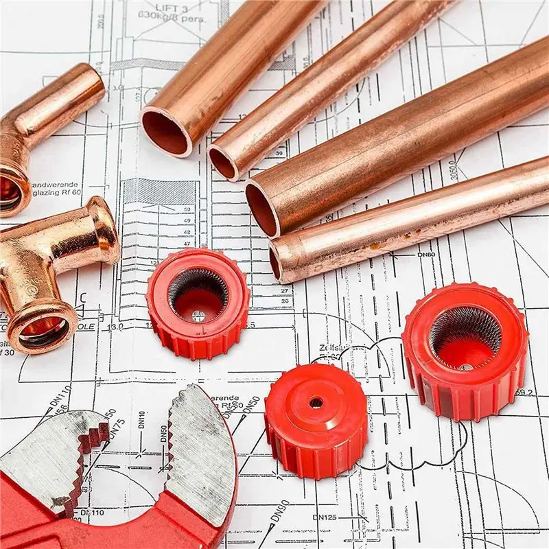 BHBD-18 Pieces Copper Pipe Cleaners, Handy Sized Plumber, Tube Cleaning Brush For Copper, Copper Pipe Cleaner (3 Sizes)