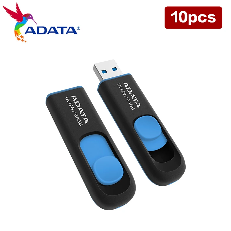 Imagem -04 - Adata-flash Drive Original para Computador Disco Flash Pen Drive Usb 3.2 Uv128 32gb 64gb 10 Peças por Atacado