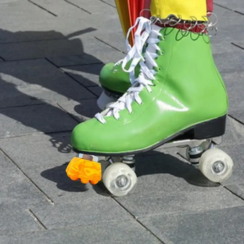 Toe Stops For Quad Skates 2X Skates Toe Stops With Spanner Adjustable Brake Block Stoppers Roller Skate Accessories For