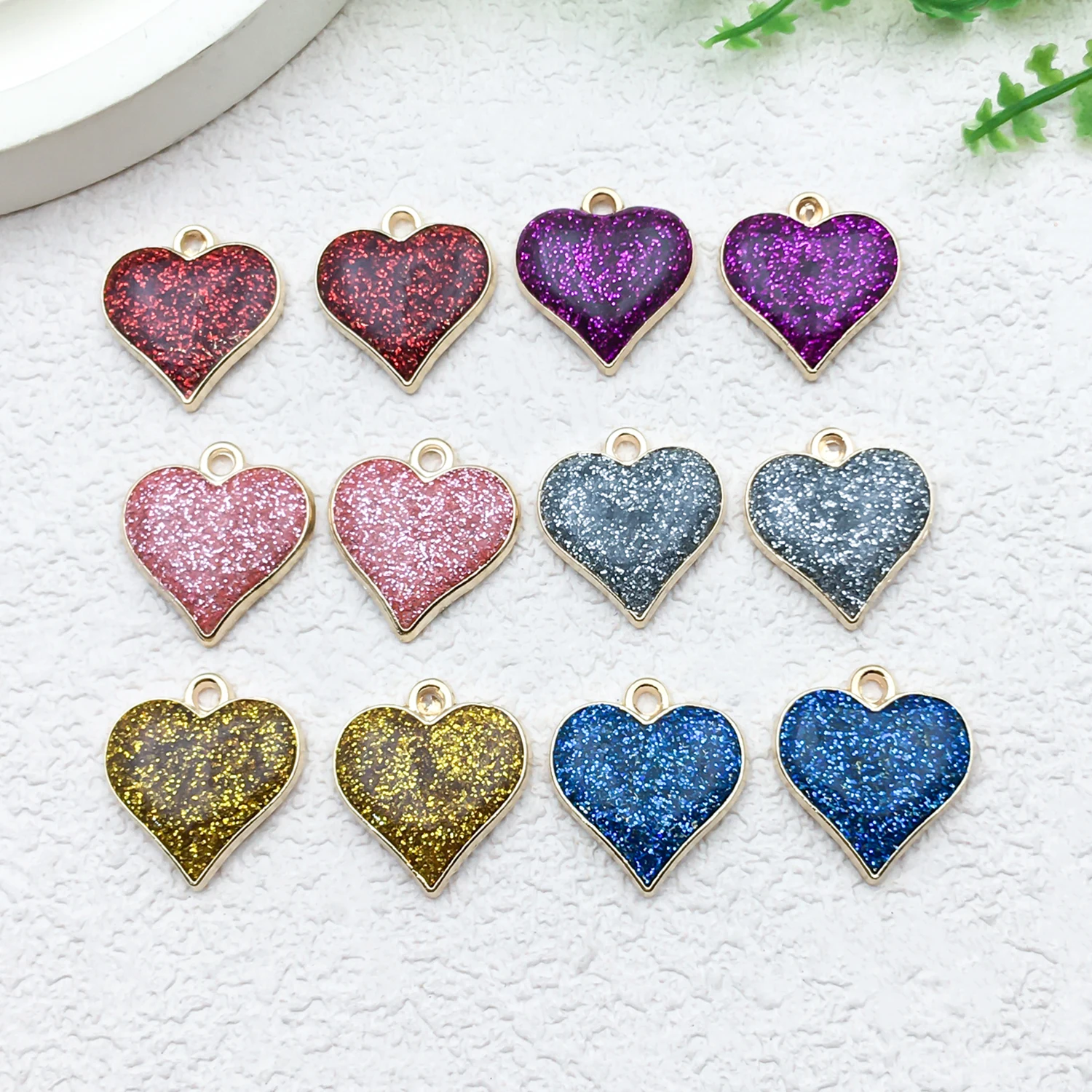 

New 12pcs Fashion Valentine's Day Alloy Pendant Love shaped Pendant, Used for DIY Valentine's Day Jewelry Making Gifts