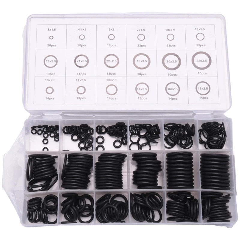 279PCS O-Ring Rubber Gasket Seal Classification Black O-Ring Seal Set Nitrile Gasket Car Gasket