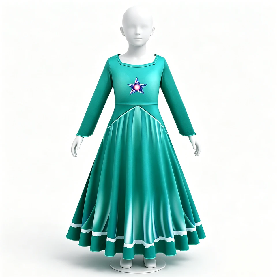 Video Game Star Rosalina Princess Kids Clothes Halloween Cosplay Stage Performance Children's Costume Carnival Fancy Girl Dress