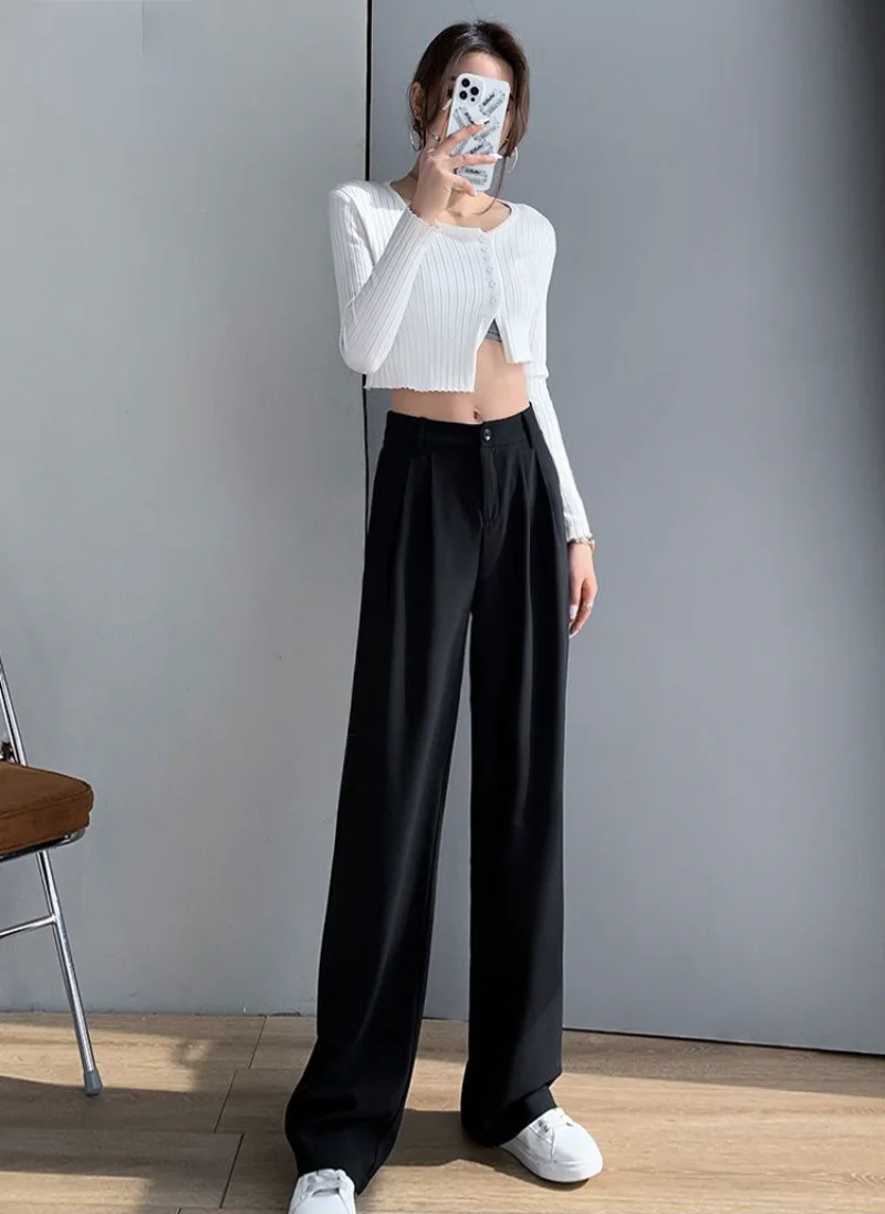 Clothing Baggy Womens Pants Loose Trousers Woman Tailoring Work Wide Leg Office High Waist White Outfits New In Y2k Streetwear G