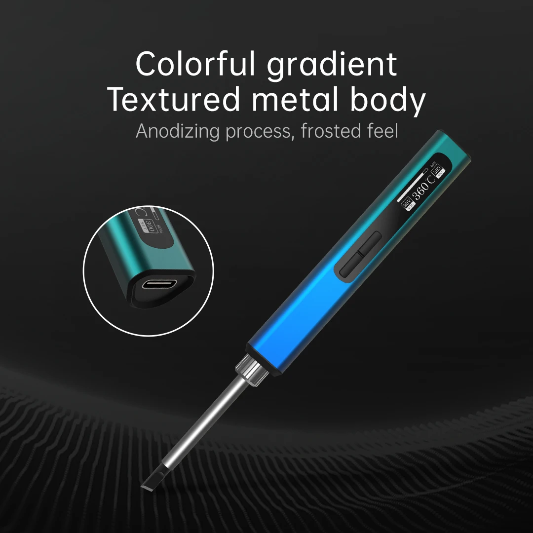 RGS65 Portable Smart Mini Electric Soldering Iron OLED Display Type-C Jack With HS-01 B2 BC2 BC3 ILS KR K65 Tips Welding Tools