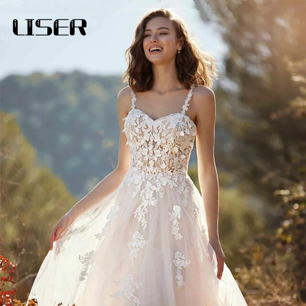 LISER Wedding Dress Charming A-line Sweetheart Buttons Appliques Sleeveless 2024 Bridal Gowns Custom Made