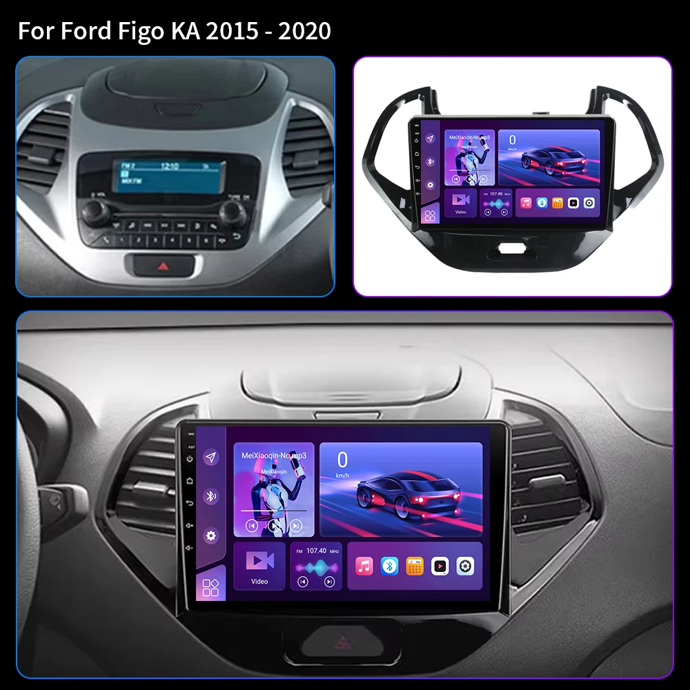 Android Car Radio Stereo Multimedia Player For Ford FIGO KA 2015 2016 2017 2018 2019 2020 Navigation Wireless Carplay Head Unit