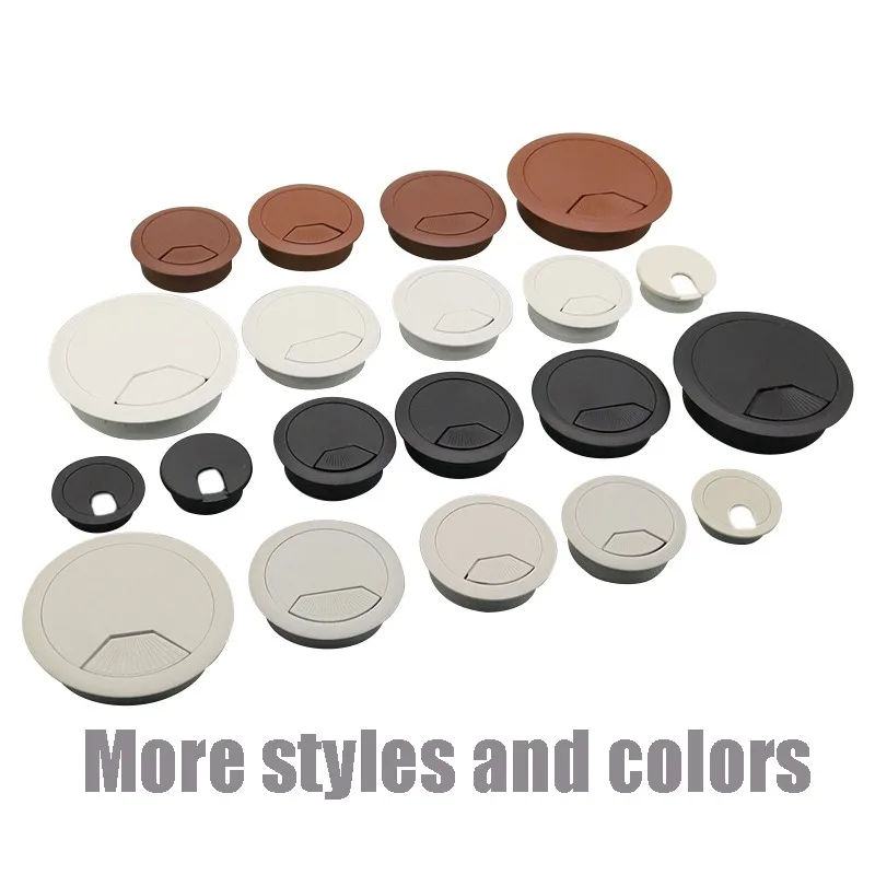 35mm 50mm 53mm 60mm 80mm 60/80mm Desk Table Plastic Cable Hole Cover PC Computer Desk Round Wire Tidy Grommet Cable Organizer