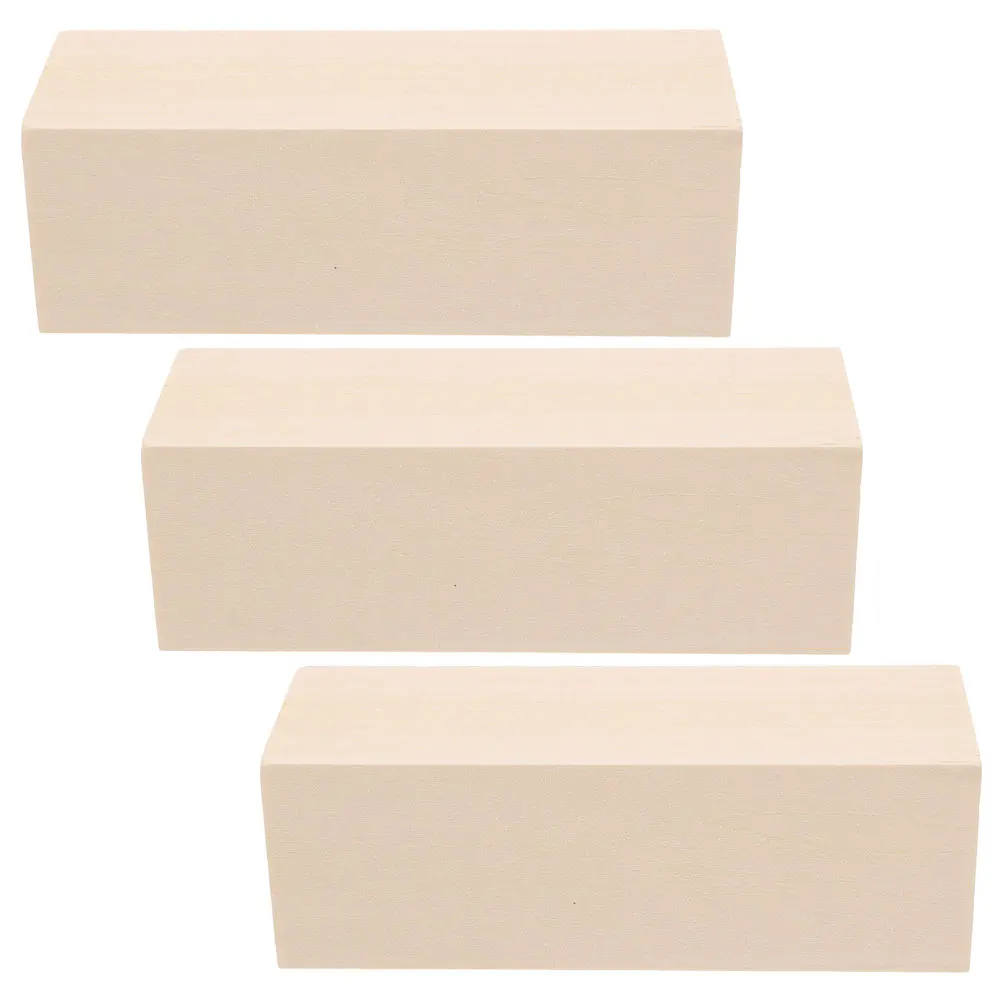 

3 Pcs Solid Wood Boards Durable Unfinished Blocks for Crafting Diy Carving Home Decor Projects Rectangular Wood Whittling
