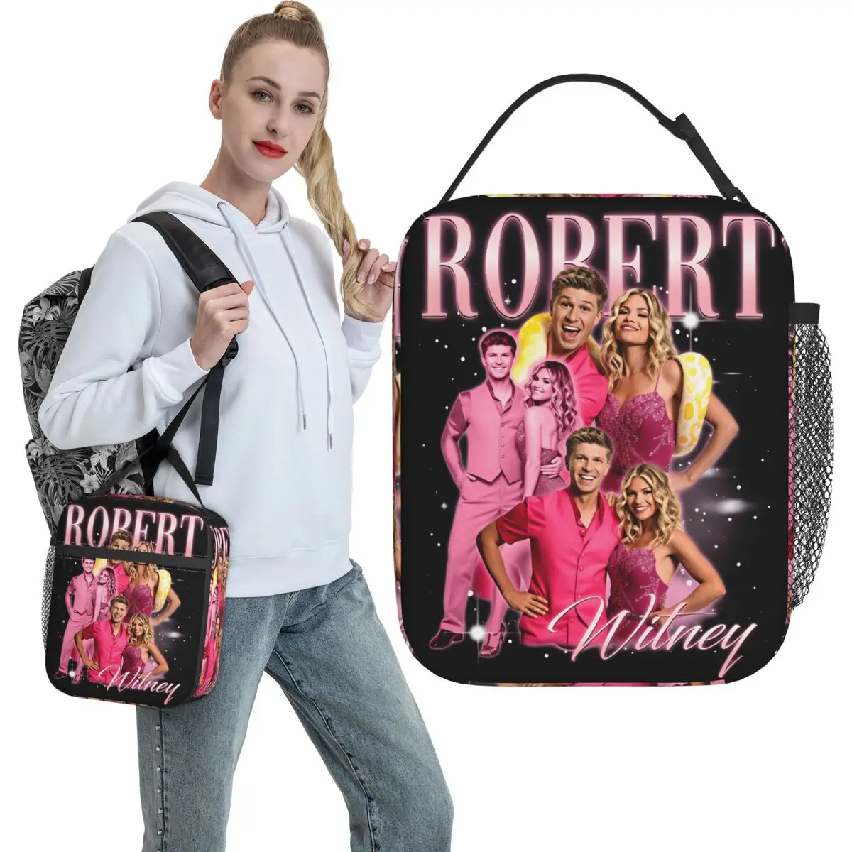 

Винтажная сумка для обеда Robert Witney DWTS, портативная коробка для завтрака, унисекс, дорожная сумка-холодильник с принтом, повседневная сумка-тоут Оксфорд, сумки для еды
