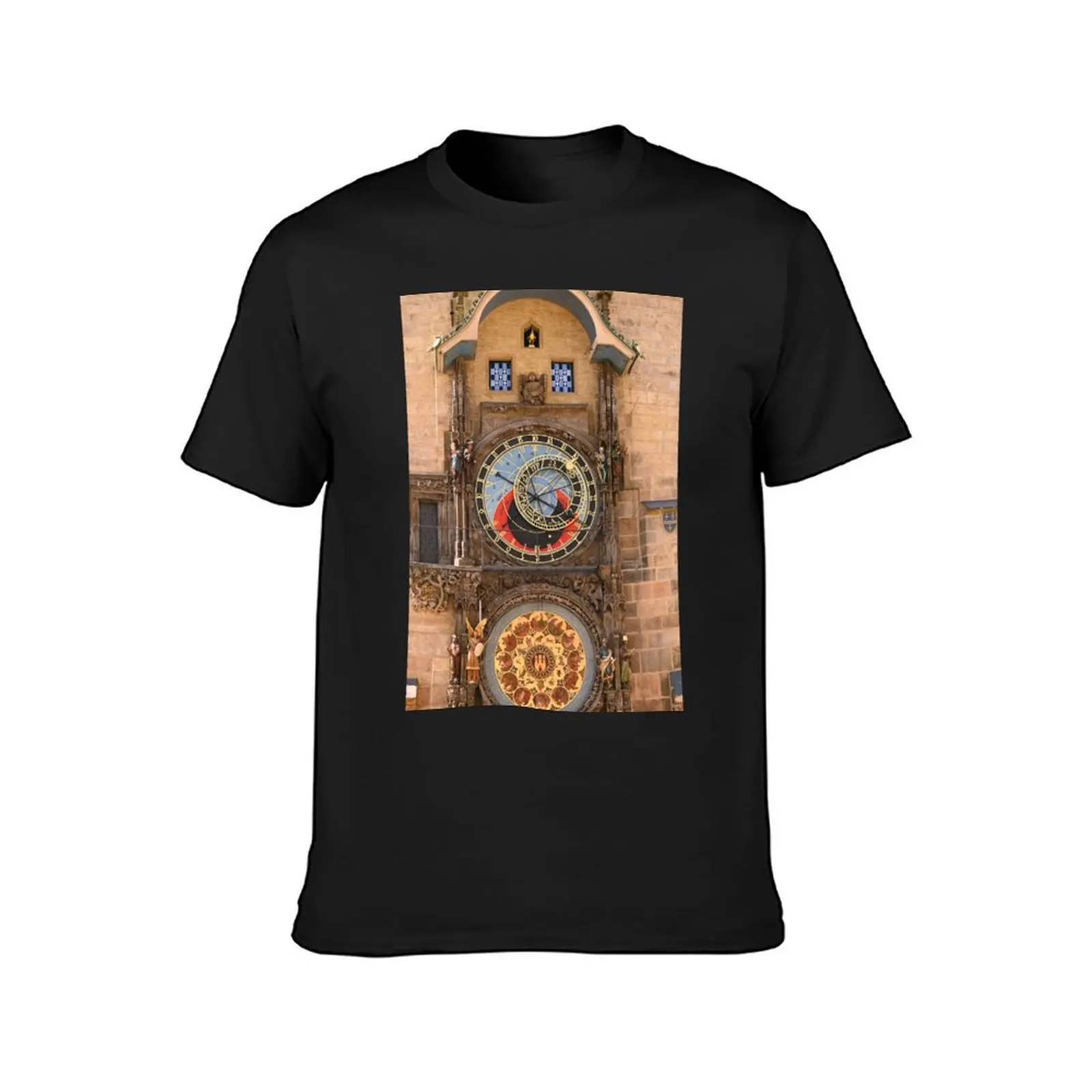 Astronomical clock Old Town Square Prague Czech republic T-Shirt anime Aesthetic clothing mens t shirts casual stylish