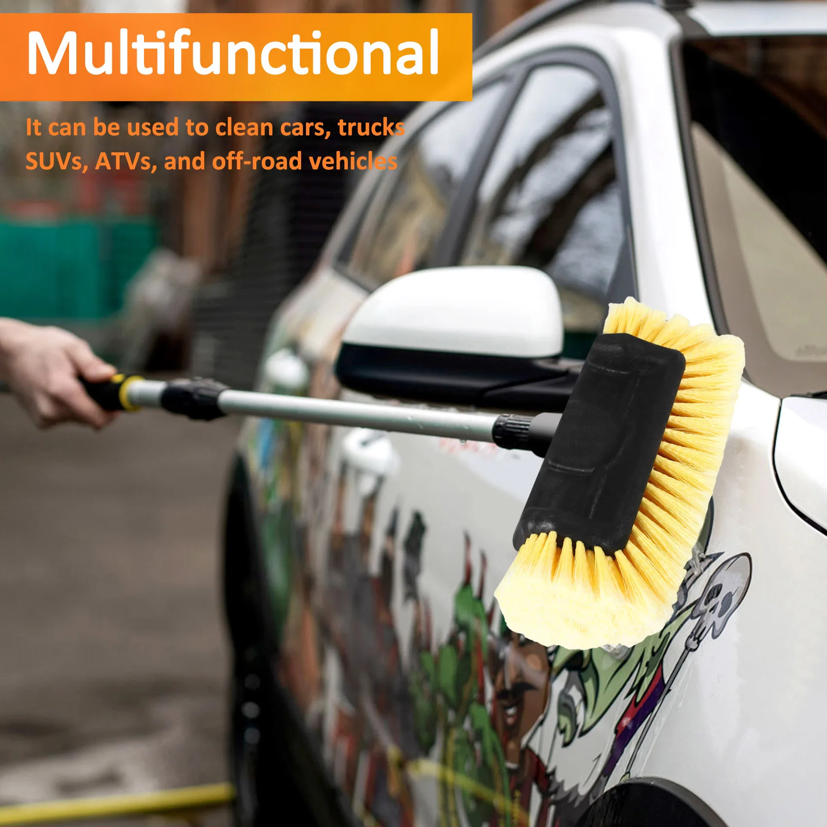 Super Sale Car Wash Brush Head for Detailing Washing Vehicles, Boats, RVs, ATVs, or Off-Road Autos, Super Soft Bristles for Scra