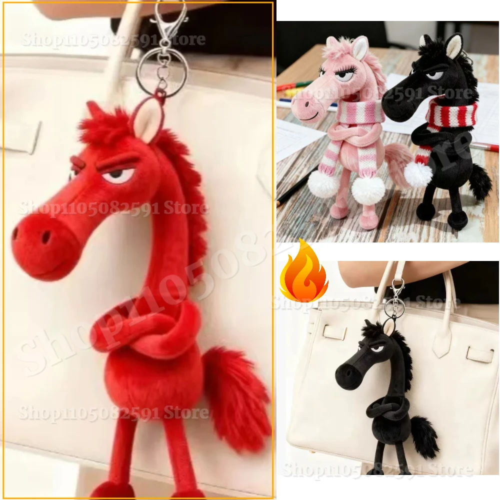 

Plush Arrogance Pony Keychain for Women Bag Pendant Decor Cute Plush Horse Car Keychain Party Gift Key Ring Keychain Accessories