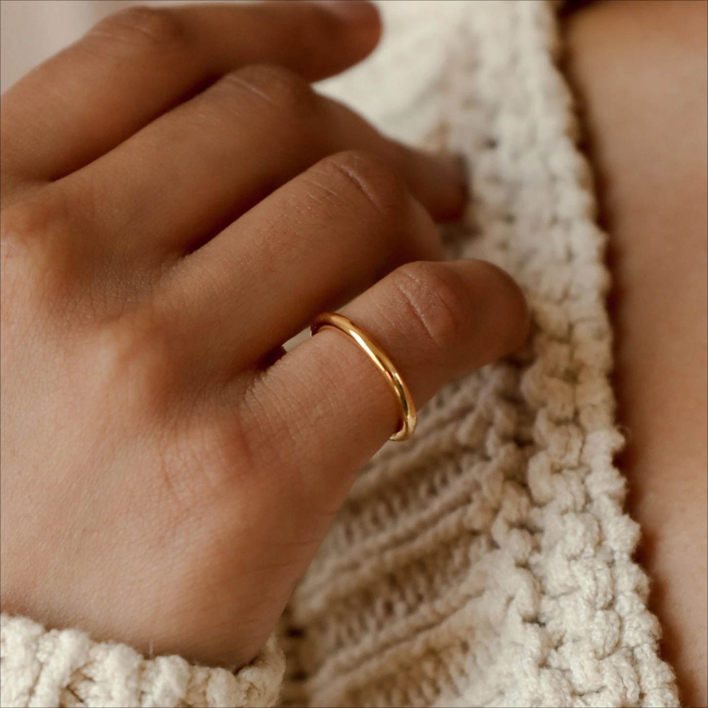 14K Gold Filled Minimal Stacking Ring 2MM Band Stacking Ring Dainty Luxury Personalized Tarnish Resistant Jewelry Gift for Women