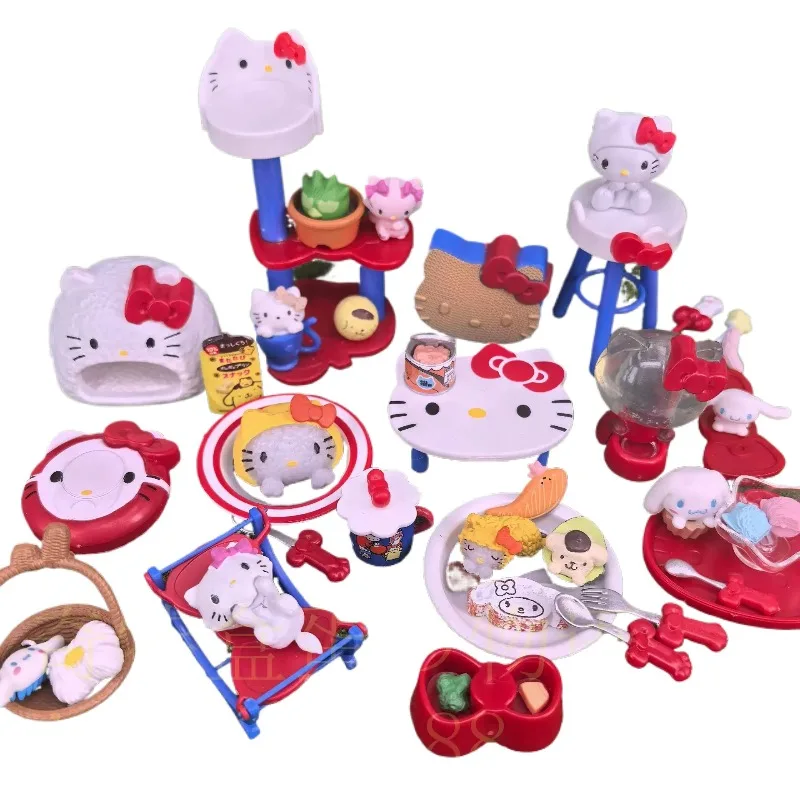 

Hello Kittys KT Cafe 16th Anniversary Daily Boxed Egg Scene Miniature Figurine Model Ornament Toy Blind Box Motherland Edition