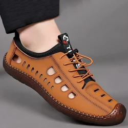 Summer And Spring Breathable Leather Men Loafers Slip On Flats Casual Shoes For Men Moccasins Super Comfortable Men Footwear