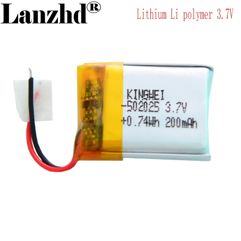 1-12pcs Li-polymer 3.7v 200mah 502025 li ion Battery For PSP Smart Watch LED Lamps Bluetooth Speakers Mini Cameras  DVR advocam