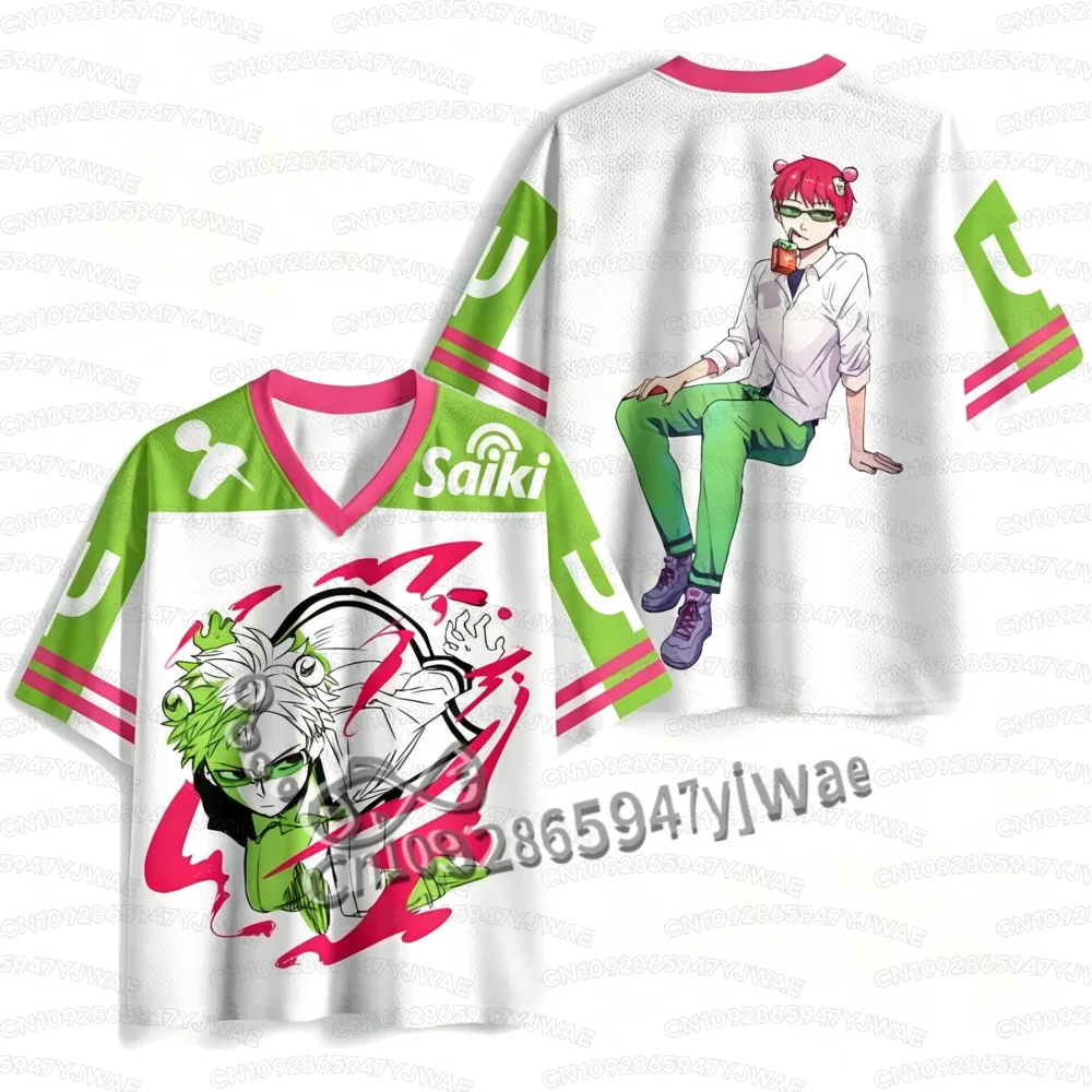 2026 Neues Sommer-Saiki-Trikot, heißes Anime-Fan-Trikot für Damen und Herren, Fußballshirt, Sport-T-Shirt mit kurzen Ärmeln, lässiges Paar-T-Shirt, Oberteile – Detail 4