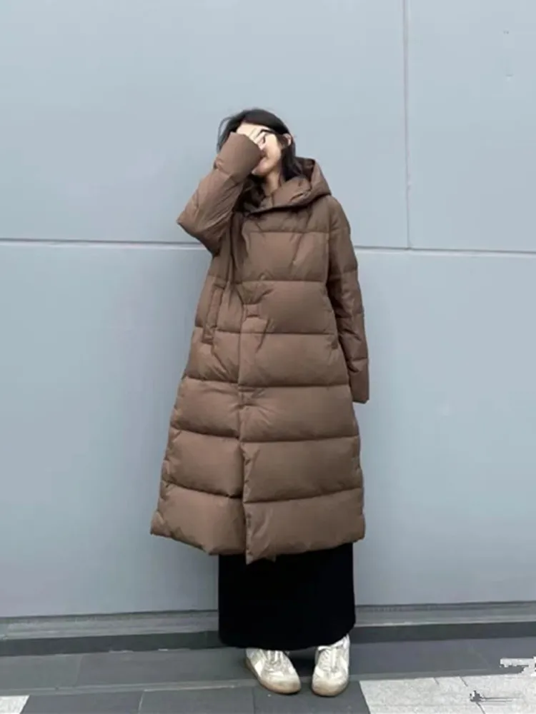 Imagem -06 - Cabolsa Longo e Solto para Pato Windproof para Mulheres Cabolsa de Inverno Europeu Parkas Isolantes Branco Novo