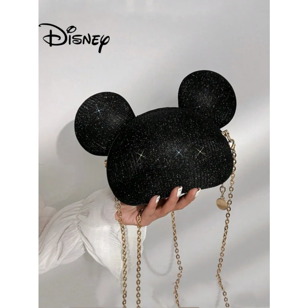 

Disney 2025 New Design Mickey Mouse Fashionable Chain Bag, Women Shiny Sequin Crossbody Purse, Elegant Party Clutch